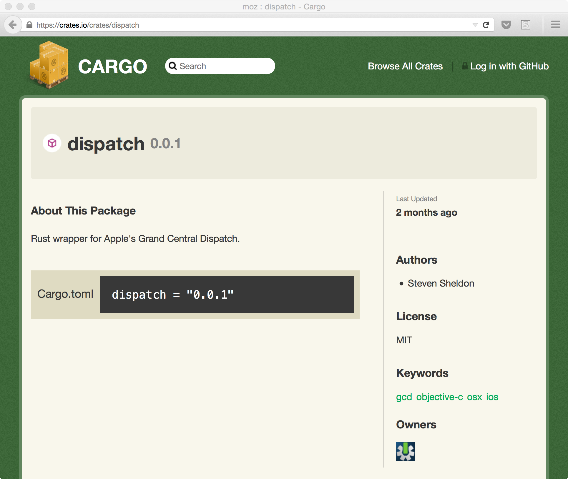 dispatch (from crates.io)